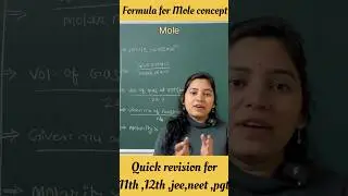 Mole concepts | trick to learn formula of mole concepts #mole #ytshorts #spchemistry