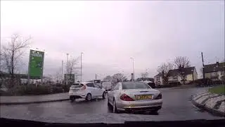 ASDA Roundabout North Hykeham, again in wet overtake turning right, this is how you do it!