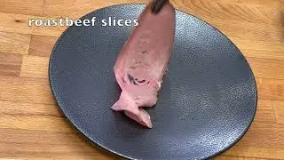 Asparagus on roast beef slices, starter, no gluten, no carbohydrates, ice age diet, eat clean ASMR