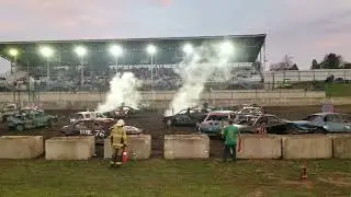 Street stock midsize demolition derby at West Union, IA 2022