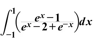 #349. CUARTO TEMA.  INTEGRALES IMPROPIAS. integral de-1 a 1 de (e^x-1)/(e^x-2+e^{-x)}