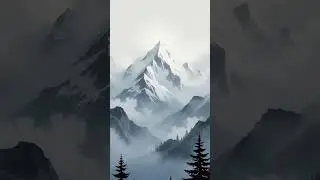 how to draw mountains with watercolor !! #shorts #ytshorts #viral #trending