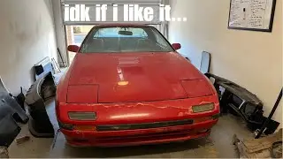 installing brand new carpet for the abandoned rx7