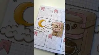 Weekly Spread Bullet Journal Juni 2023 - Kawaii Kaffee & Wolken - Aesthetic BuJo Inspo & BuJo Ideas