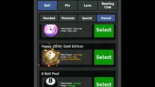Bowling King - My special balls collection (over 1000 cash spent)