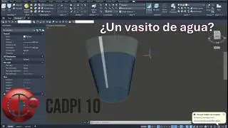 3D-стакан воды в AUTOCAD — визуализация с использованием жидкости