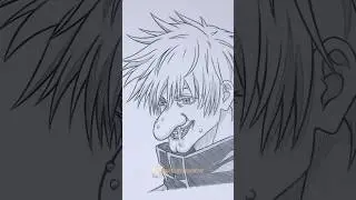 Drawing Gojo Satoru 🗿 Side view 🎨 #shorts #drawing #jujutsukaisen
