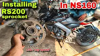 Installing RS200 chain sprocket in NS160 USD | Limiter Removed | Top Speed Increase of NS160usd 130+