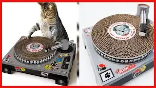 Suck UK Cat Scratcher DJ Deck Interactive Cat Toys Cat Scratching Post Alternative Cat Accessories