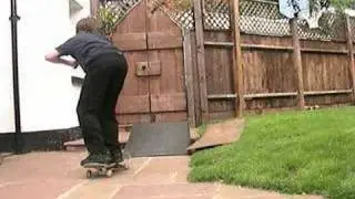 double kick flip off ramp into bank