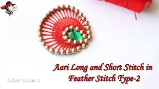 Aari Long and Short Stitch in Feather Stitch Type-2 for Beginners | aari basic stitches online class