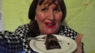ASMR Whispering Eating a German chocolate cake Video