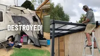 Caravan Awning Destroyed! We Upgrade With New Extension