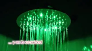 Alcachofa de ducha Redonda Rociador Cabezal LED con Cambio de Color en Acero Inoxidable 300mm STY071