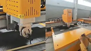 v groove cutting of Ventech pre insulated duct cutting machine