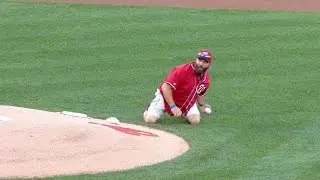 Army vet tosses grenade-style first pitch