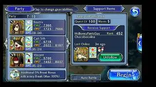 DFFOO - Fang EX LV 100 - Beatrix/Cait Sith/Vincent : 171k