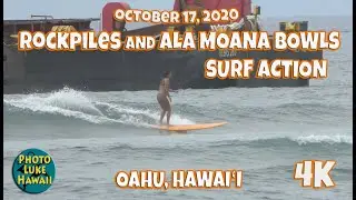 Rockpiles and Ala Moana Bowls Surf Action October 17, 2020 Surfing Hawaii Beach Action
