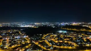 Al Amerat Mountain Top View Point and Amerat Bousher Road, Muscat, Sultanate of Oman, Night Views.