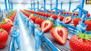 INSIDE A HIGH-TECH STRAWBERRY JAM FACTORY: FROM FRESH BERRIES TO SEALED JARS (FULL PROCESS)