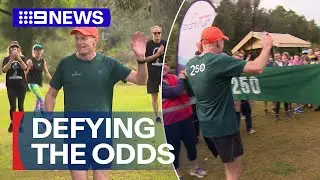 After a brain cancer diagnosis, Professor Scolyer finishes his 250th park-run | 9 News Australia