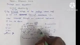 The terminal voltage of the battery whose emf is 10v and internal resistance 1 ohm, when connected 