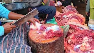 Awesome Meat Market Bangladesh #meatcuttingskills #meatcuttingmachine #butchershop