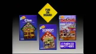 Parker Brothers Travel Board Games Clue, Sorry!, & Monopoly Ad #1 (1992)