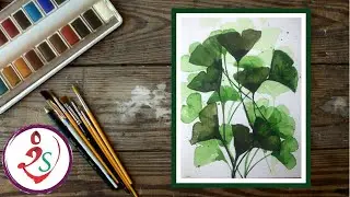 How to paint overlapped leaves | layered leaves | basic watercolor leaves | watercolour tutorial