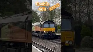 Double colas rail freight class 66&rsquo;s with mega tone #trains #train #class66 #tones #colasrail