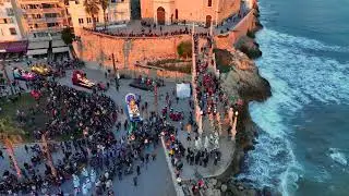 Arribada de Ses Majestats el Reis d'Orient 2022 a Sitges a vista de drone