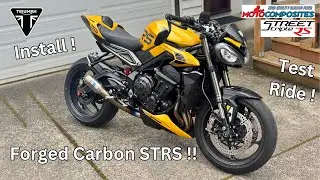 Forged Carbon Engine Covers !! 2024 Triumph Street Triple 765 RS - Install & Ride - POV[HD AUDIO]