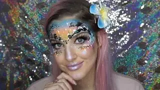 Christmas Face Paint Design- Snowy Alps Sunset.