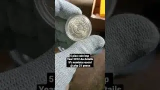 5 piso coin bsp Year 2012 Au Details 5% numista record @ P21 pesos #coins #coincollecting #sharing