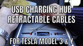 Tesla Model Y & 3 Aftermarket USB Charging Hub With Retractable Cables