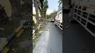 Competing with loaded truck on a steep slope 🏔️ #travel #himalayantrip #longtrip #mountains #biking