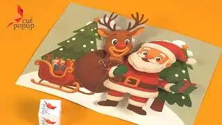 Santa Claus and Deer 3D Pop-up Cards