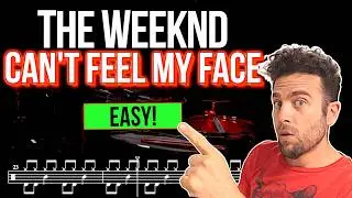 The Weeknd - Can't Feel My Face - Drum Cover (with scrolling drum score)