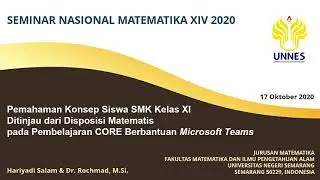 SEMINAR NASIONAL MATEMATIKA XIV 2020 UNNES - Hariyadi Salam, S.Pd., Gr. & Dr. Rochmad, M.Si.