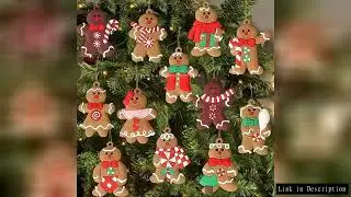14Pcs Christmas Gingerbread Man Ornaments Gingerbread Figurines Xmas Tree Hanging Doll Pendant New Y