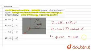 A solid sphere of mass M and radius R is in pure rolling as shown in figure. The angular momentu...