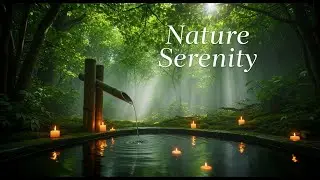 Tranquil Zen Candle Calm Bamboo Fountain and Water Glow for Healing Sleep Meditation Tranquility