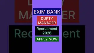 EXIM Bank Deputy Manager Recruitment 2026 🔥 Apply Now | Govt Bank Jobs #shorts