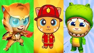 Talking Tom Hero Dash vs Talking Tom Gold Run 2 vs Talking Tom Candy Run Gameplay Android ios