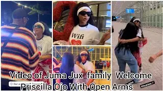 MOMENT JUMA JUX FAMILY WELCOME PRISCILLA WITH OPEN ARMS IN TANZANIA.
