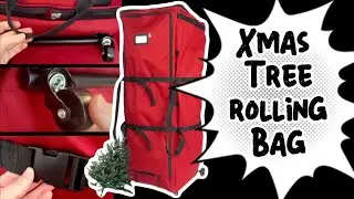 Christmas Tree Storage Bag with Wheels | Rolling Dolly Heavy Duty Frame Xmas Decor Duffel Solution