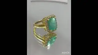 Natural Emerald Diamond Gold Ring | Zambian Emerald Stone | Emerald Gold Ring #emeraldstone #ring