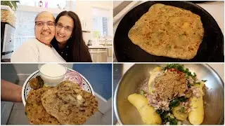 Aloo Paratha Punjabi Style - Cook and Talk with my Punjabi Mom! || English Hindi Vlog