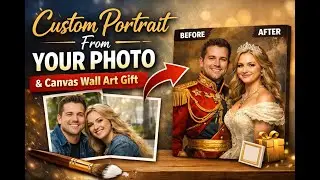 Custom Portrait from Photo | Personalized Canvas Wall Art Gift