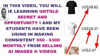 Learn how to Earn between 100 to 300 Monthly Selling Both AI Images and Videos Online smartphone 720